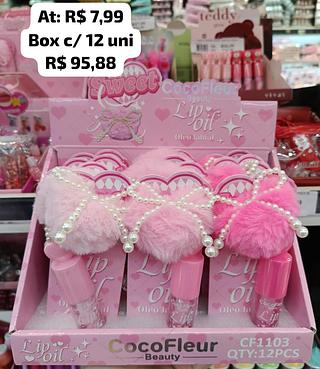 Lip Oil Chaveiro pompom lacinho