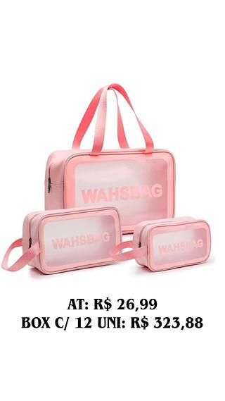 Kit com 3 necessaire Washbag