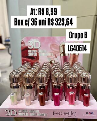 Lip gloss labial 3D ( cores sortidos )