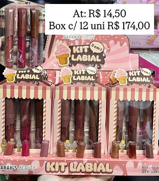 kit labial gloss sarah´s beauty ( cores sortidas)