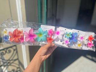 Kit de presilhas c/3 de flor cabelo - cores sortidos