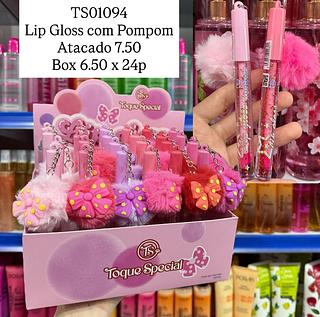 Lip Gloss com Pompom Toque Special ( cores sortidos )