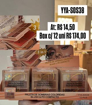 Paleta de sombras coloridas blush & pó compacto ( sortidos )