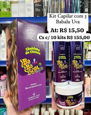 kit Capilar com 3 Babalu uva