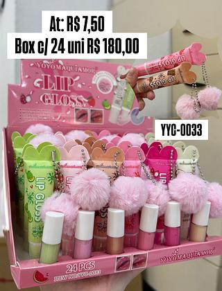 Lip gloss chaveiro cheiro de fruta ( fragrancias sortidos )