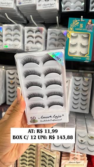 Cílios postiços 5 pares 5D- 21 - Amor Anjo