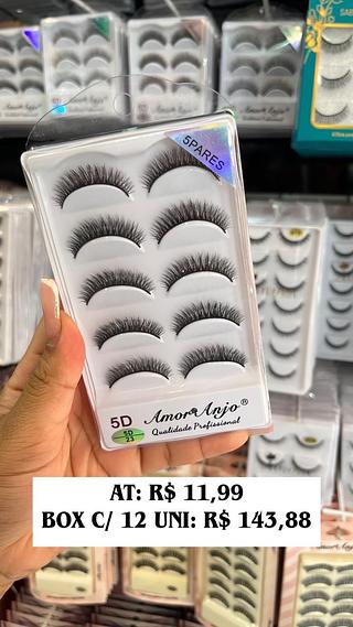 Cílios postiços 5 pares 5D- 23 - Amor Anjo