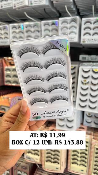 Cílios postiços 5 pares 5D- 28 - Amor Anjo