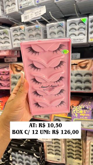 Cílios postiços 5 pares efeito gatinho Sl 08 - Amor Anjo