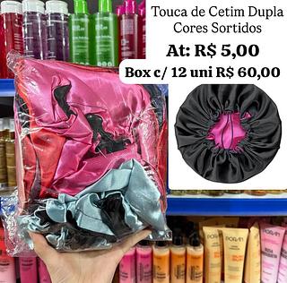 Touca de cetim dupla (cores sortidas)