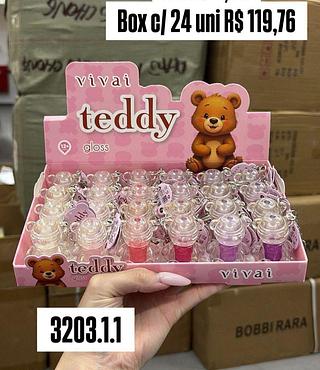 Lip gloss ursinho Teddy - Vivai - cores sortidos