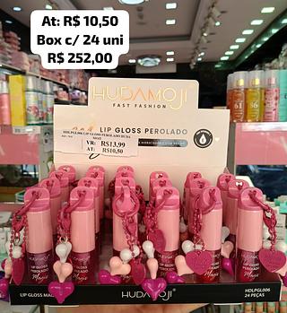 Lip Gloss chaveiro coração Pink 💖