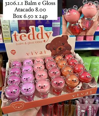 Lip Balm e Gloss Labial Teddy Vivai ( cores sortidos )