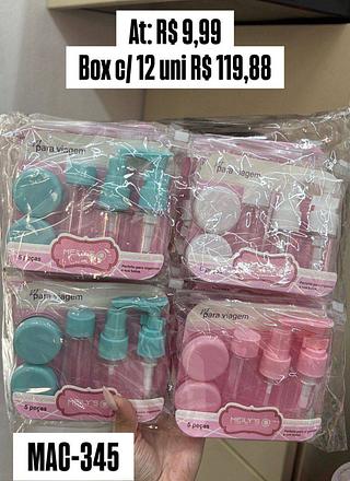 KIt de viagem 5 peças pequeno - cores sortidos