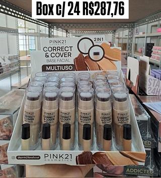 Base facial correct cover multiuso - Pink 21 - somente box