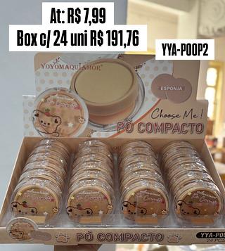 Pó compacto c/ esponja ( cores sortidos )