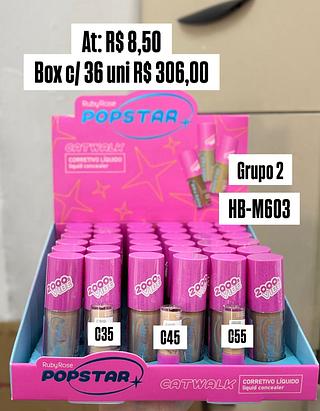 Corretivo líquido catwarlk pop star ( CORES SORTIDOS )