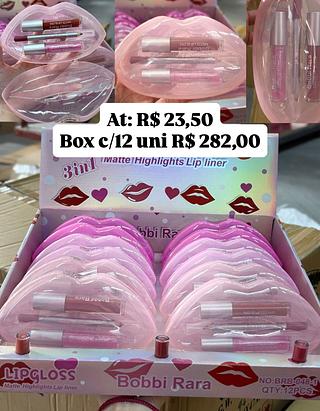 Lip gloss & Lip liner ( CORES SORTIDOS)