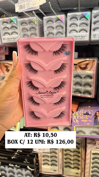 Cílios postiços 5 pares efeito gatinho SL 12- Amor Anjo
