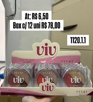 Paleta 3 em 1 ( Blush, contorno e iluminador) ( cores sortidos )